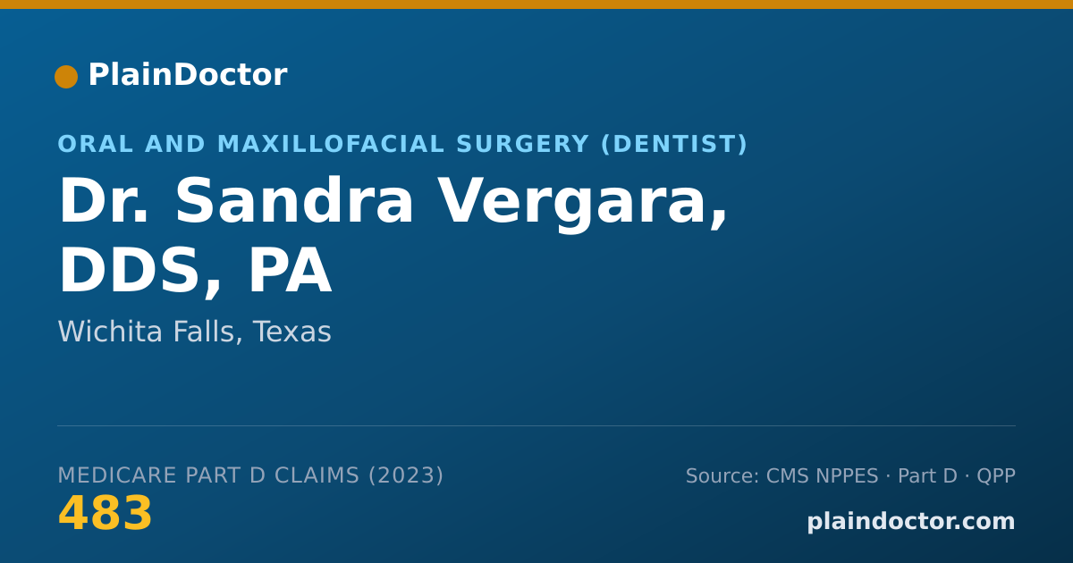 Shareable card for Sandra Vergara, DDS, PA - Oral and Maxillofacial Surgery (Dentist), Wichita Falls, TX