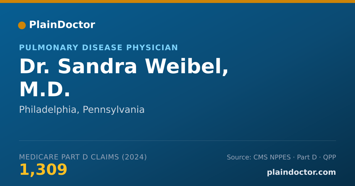 Shareable card for Sandra Weibel, M.D. - Internal Medicine Physician, Philadelphia, PA