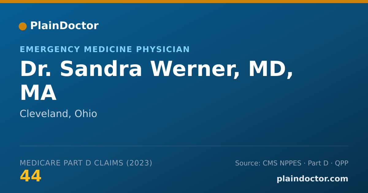 Shareable card for Sandra Werner, MD, MA - Emergency Medicine Physician, Cleveland, OH