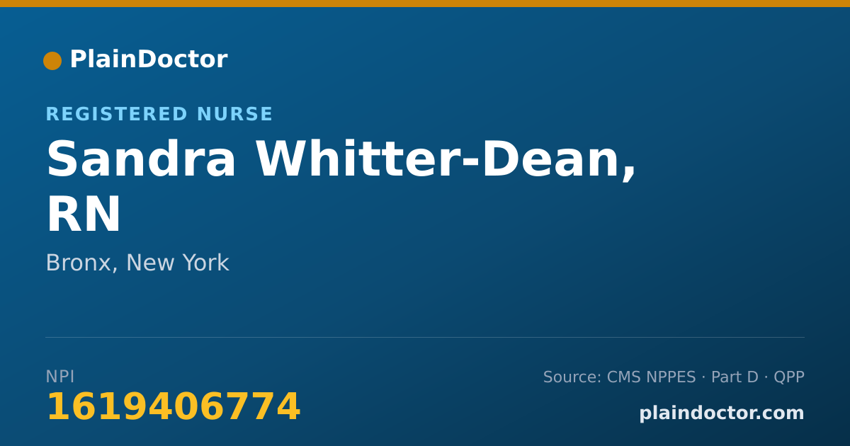 Shareable card for Sandra Whitter-Dean, RN - Registered Nurse, Bronx, NY