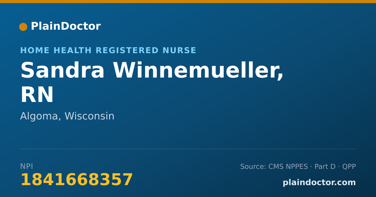 Shareable card for Sandra Winnemueller, RN - Home Health Registered Nurse, Algoma, WI