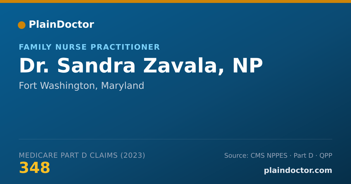 Shareable card for Sandra Zavala, NP - Family Nurse Practitioner, Fort Washington, MD