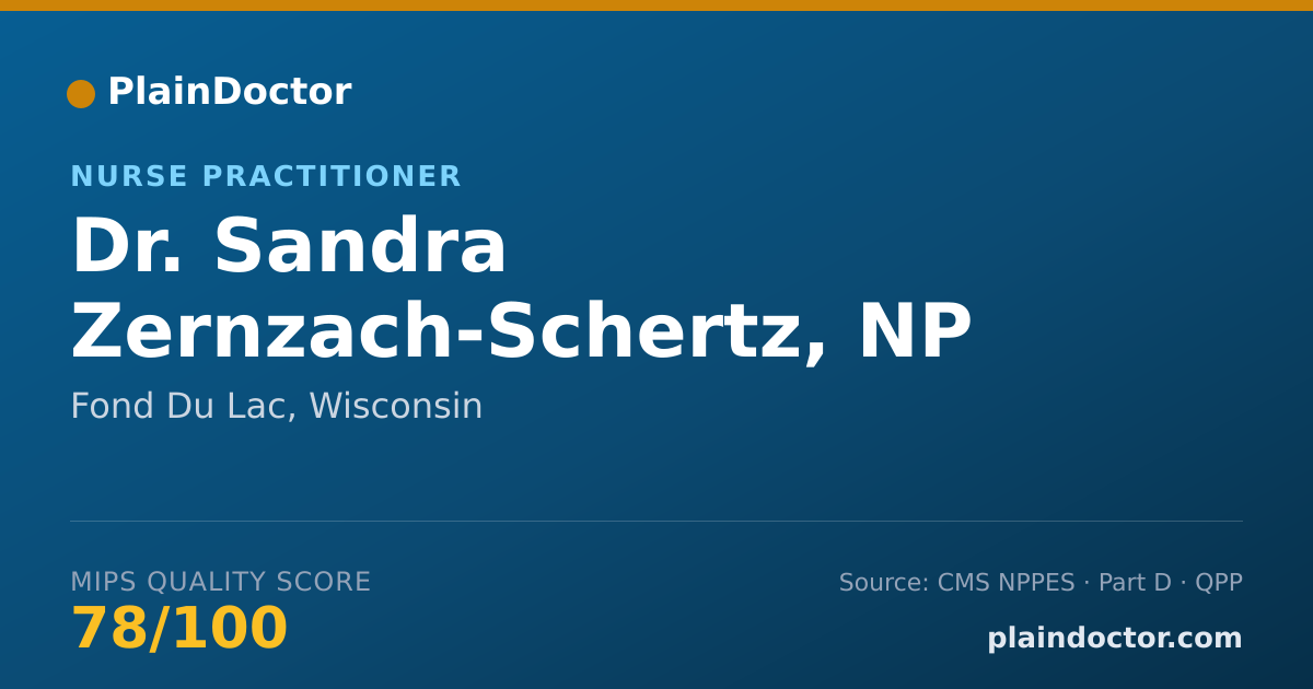 Shareable card for Sandra Zernzach-Schertz, NP - Nurse Practitioner, Fond Du Lac, WI