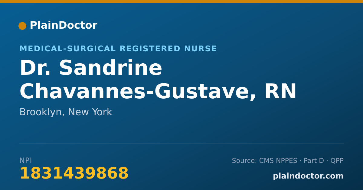 Shareable card for Sandrine Chavannes-Gustave, RN - Medical-Surgical Registered Nurse, Brooklyn, NY