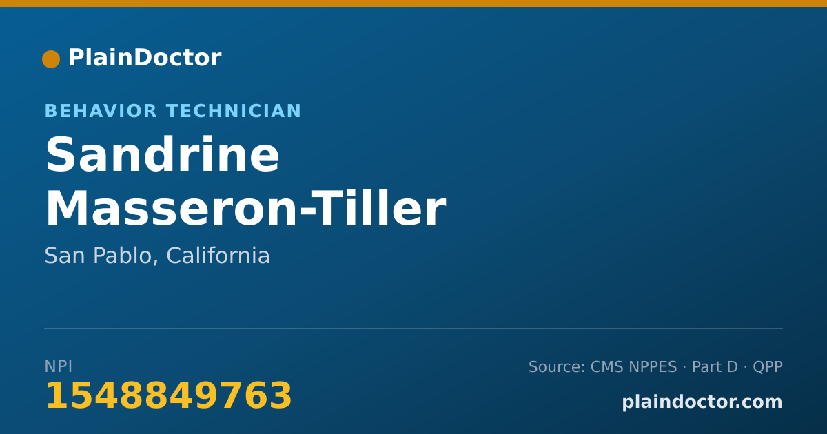 Shareable card for Sandrine Masseron-Tiller - Behavior Technician, San Pablo, CA