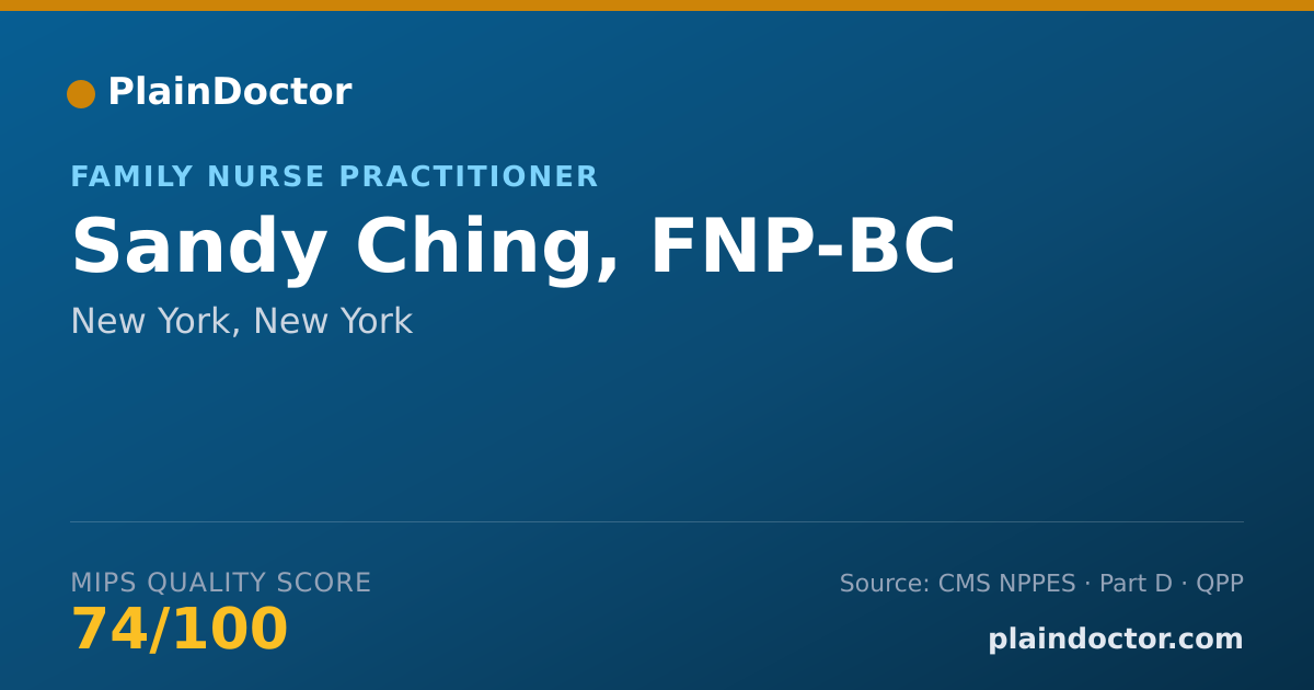Shareable card for Sandy Ching, FNP-BC - Family Nurse Practitioner, New York, NY