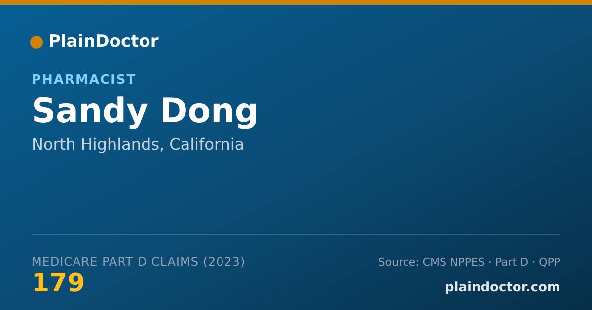Shareable card for Sandy Dong - Pharmacist, North Highlands, CA
