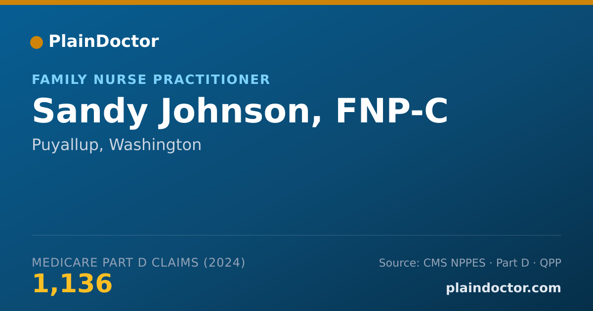 Shareable card for Sandy Johnson, FNP-C - Family Nurse Practitioner, Puyallup, WA