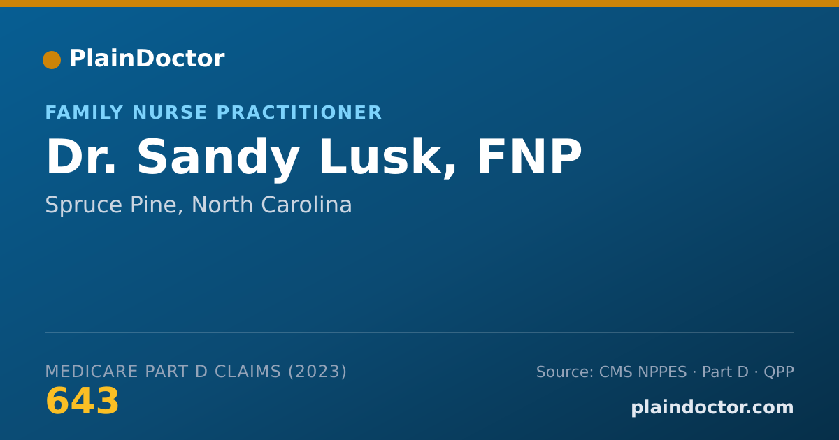 Shareable card for Sandy Lusk, FNP - Family Nurse Practitioner, Spruce Pine, NC