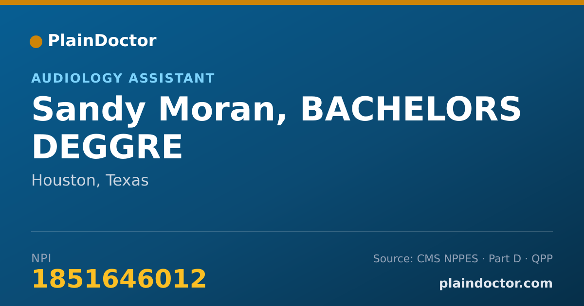 Shareable card for Sandy Moran, BACHELORS DEGGRE - Specialist, Houston, TX