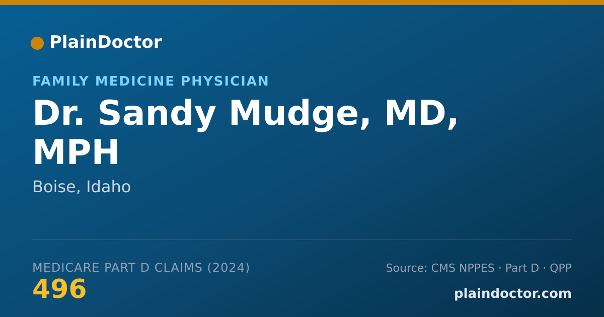 Shareable card for Sandy Mudge, MD, MPH - Family Medicine Physician, Boise, ID