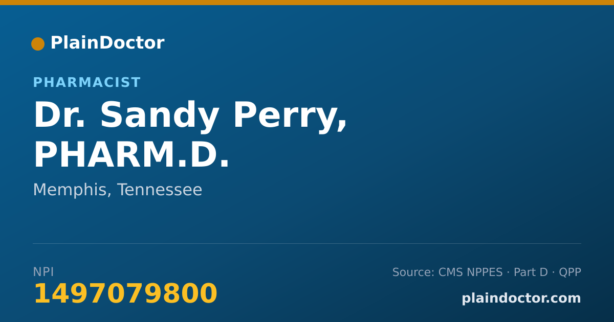 Shareable card for Sandy Perry, PHARM.D. - Pharmacist, Memphis, TN