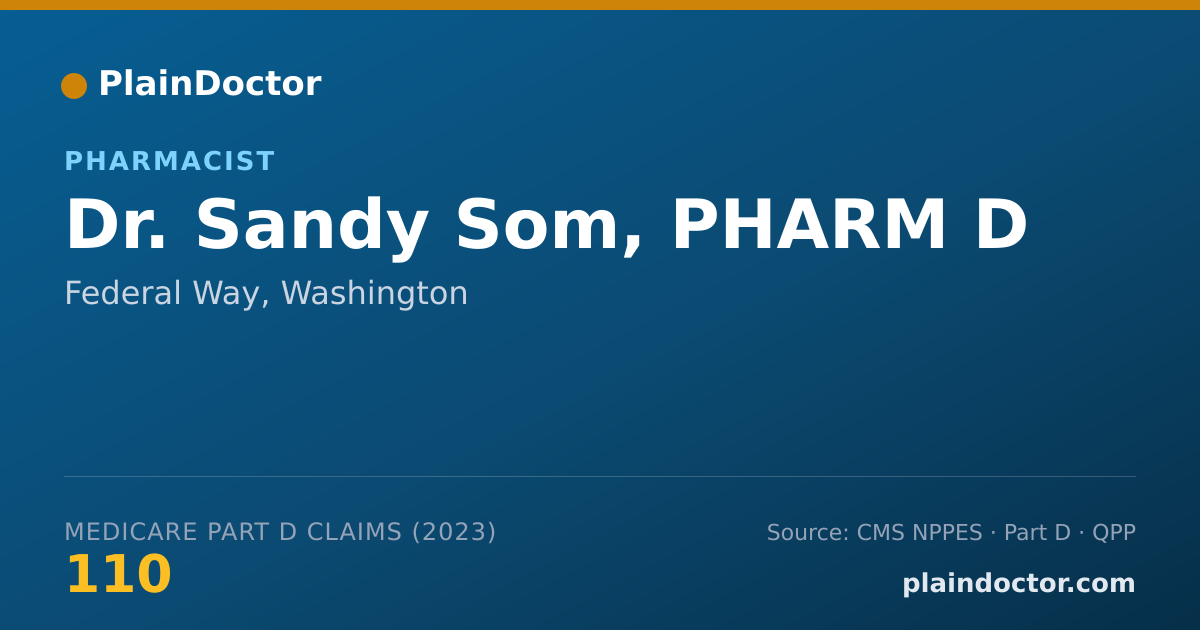 Shareable card for Sandy Som, PHARM D - Pharmacist, Federal Way, WA
