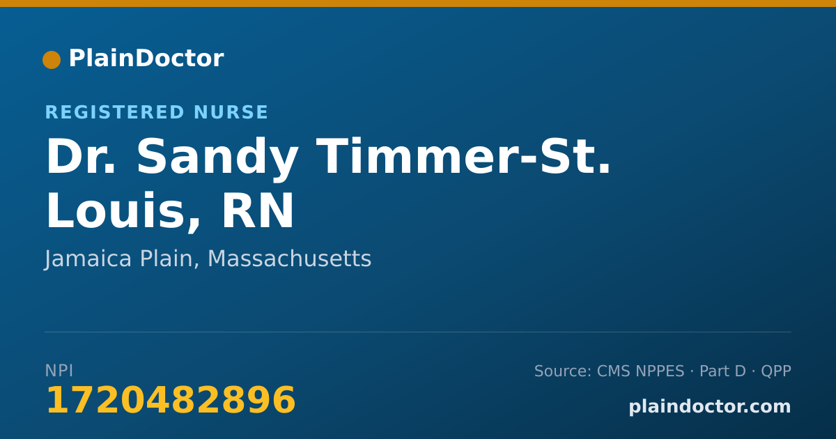 Shareable card for Sandy Timmer-St. Louis, RN - Registered Nurse, Jamaica Plain, MA