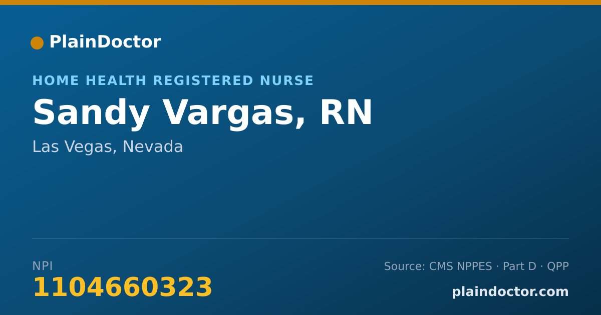 Shareable card for Sandy Vargas, RN - Home Health Registered Nurse, Las Vegas, NV
