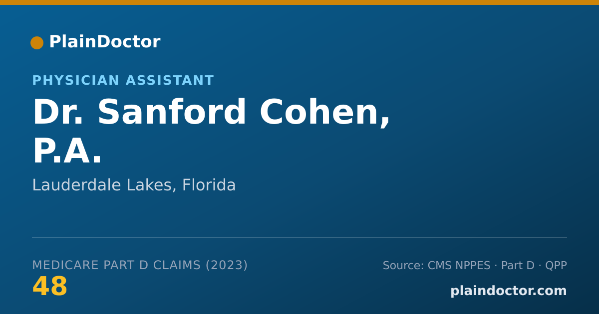 Shareable card for Sanford Cohen, P.A. - Physician Assistant, Lauderdale Lakes, FL