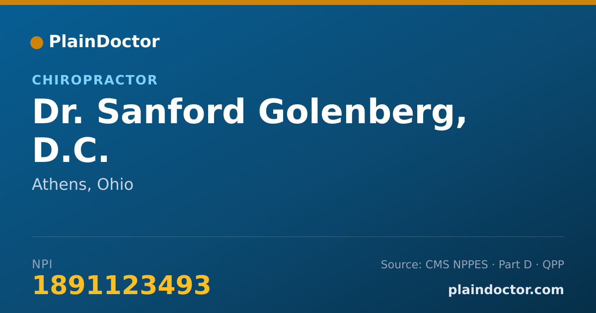 Shareable card for Sanford Golenberg, D.C. - Chiropractor, Athens, OH