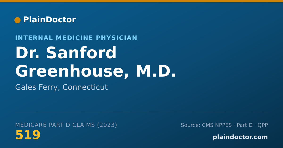 Shareable card for Sanford Greenhouse, M.D. - Internal Medicine Physician, Gales Ferry, CT