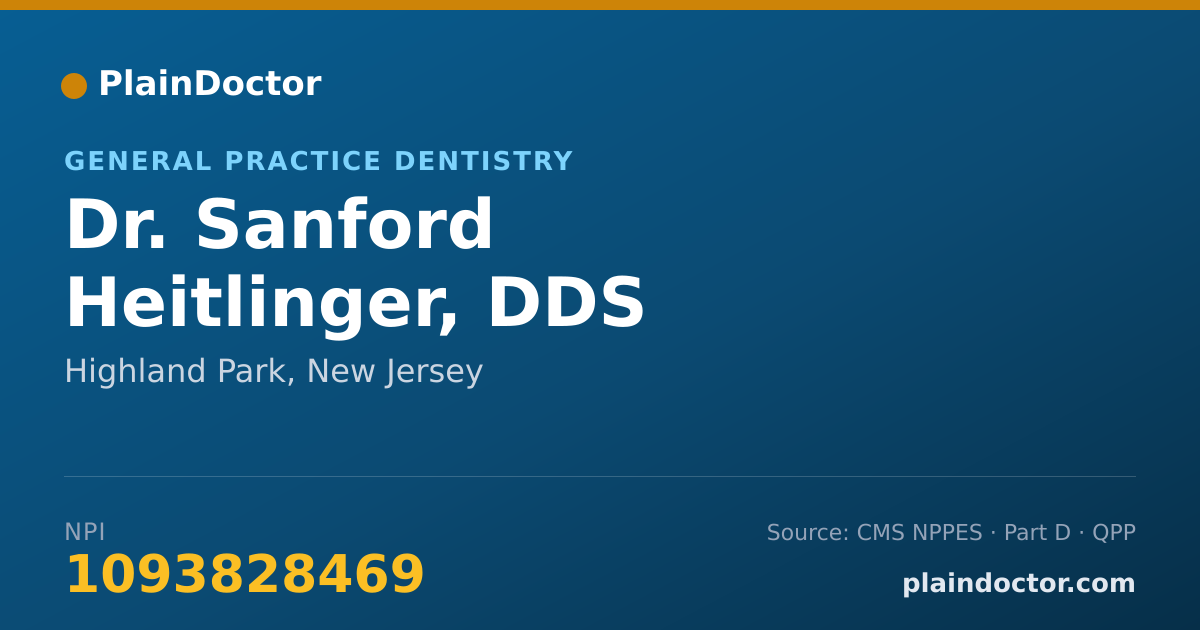 Shareable card for Sanford Heitlinger, DDS - General Practice Dentistry, Highland Park, NJ