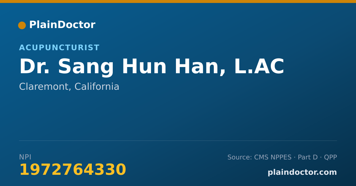 Shareable card for Sang Hun Han, L.AC - Acupuncturist, Claremont, CA