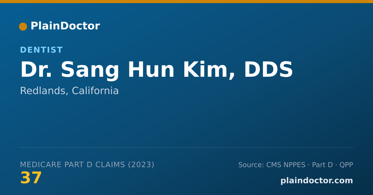 Shareable card for Sang Hun Kim, DDS - Dentist, Redlands, CA