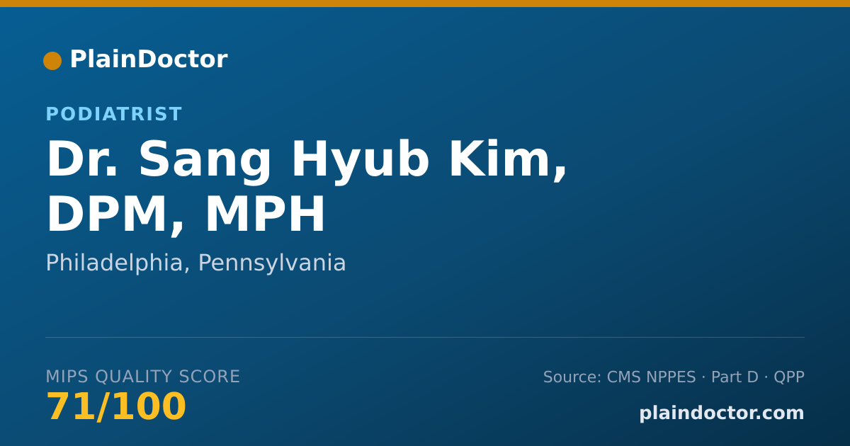 Shareable card for Sang Hyub Kim, DPM, MPH - Podiatrist, Philadelphia, PA