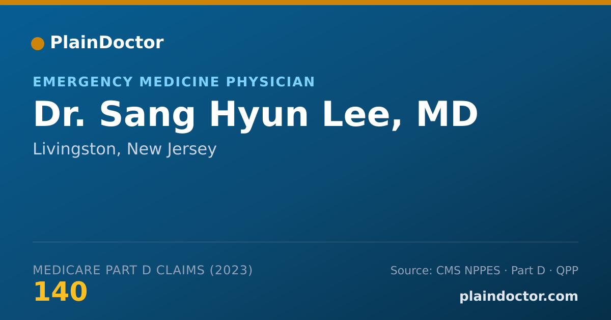 Shareable card for Sang Hyun Lee, MD - Emergency Medicine Physician, Livingston, NJ