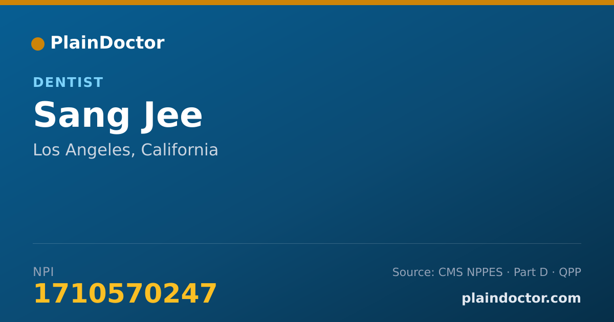 Shareable card for Sang Jee - Dentist, Los Angeles, CA
