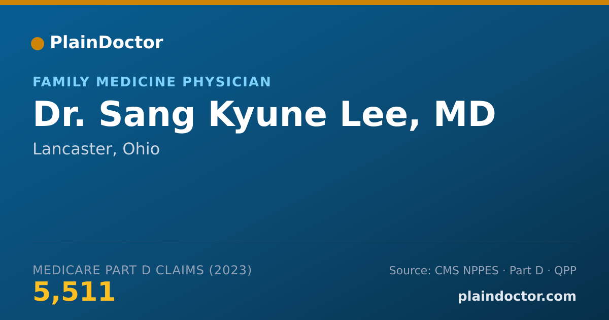 Shareable card for Sang Kyune Lee, MD - Family Medicine Physician, Lancaster, OH