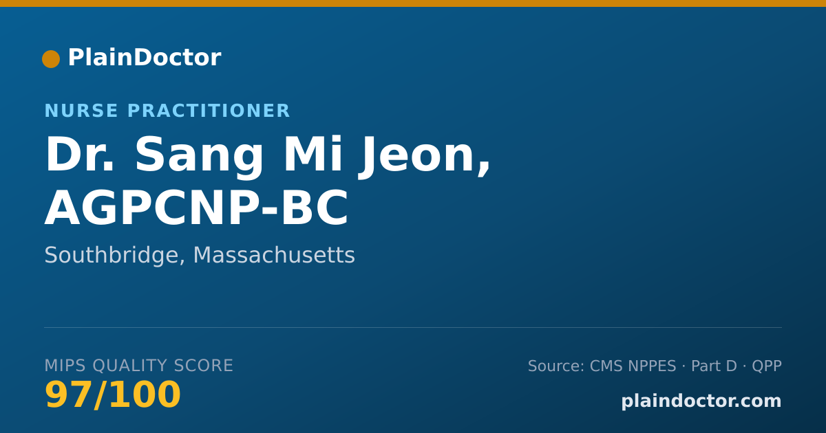 Shareable card for Sang Mi Jeon, AGPCNP-BC - Nurse Practitioner, Southbridge, MA