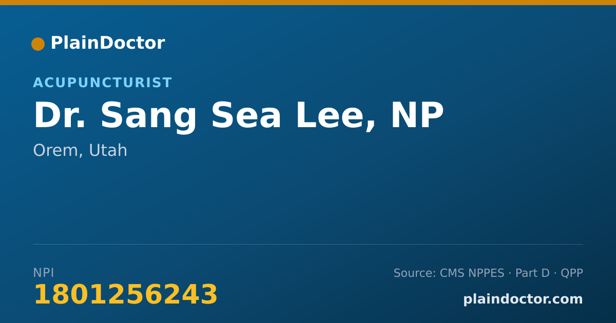 Shareable card for Sang Sea Lee, NP - Acupuncturist, Orem, UT