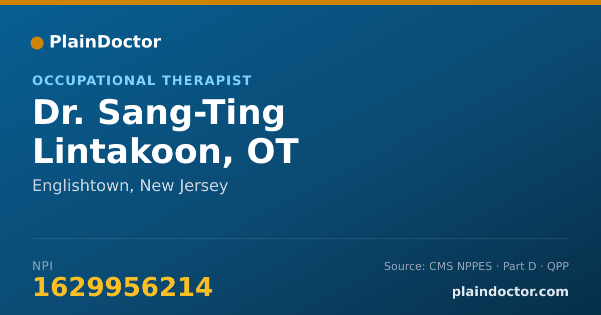 Shareable card for Sang-Ting Lintakoon, OT - Occupational Therapist, Englishtown, NJ