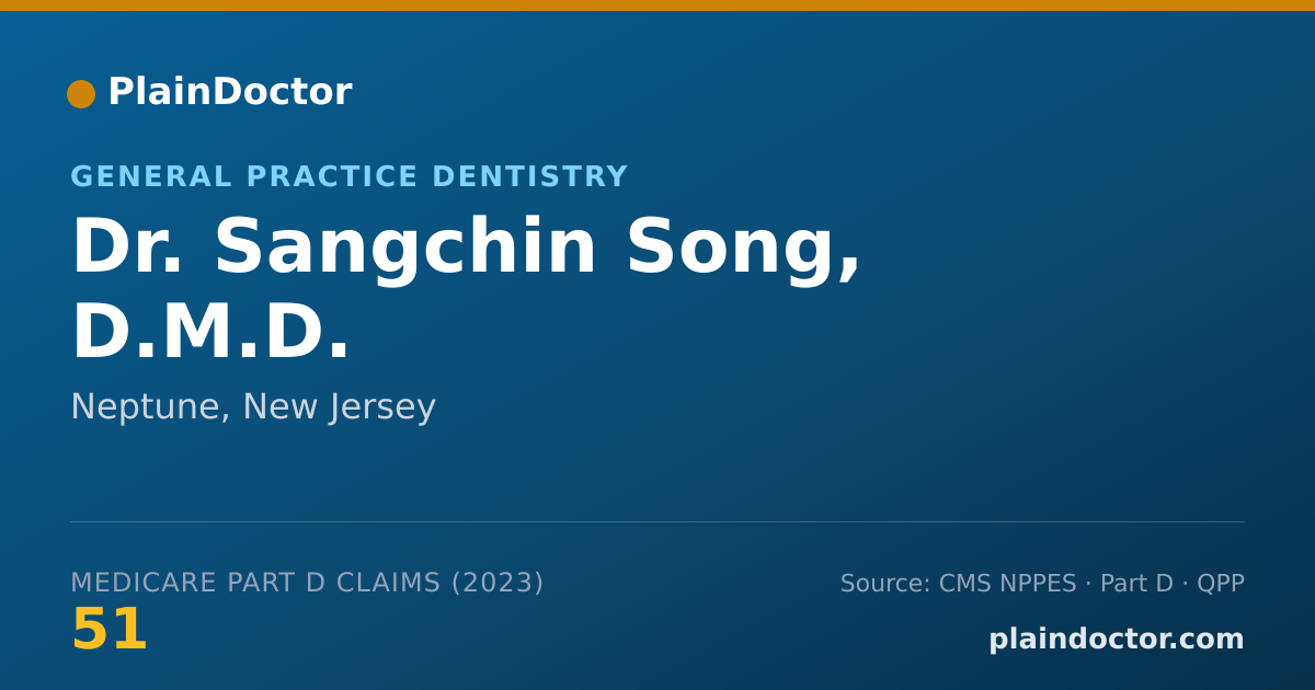 Shareable card for Sangchin Song, D.M.D. - General Practice Dentistry, Neptune, NJ