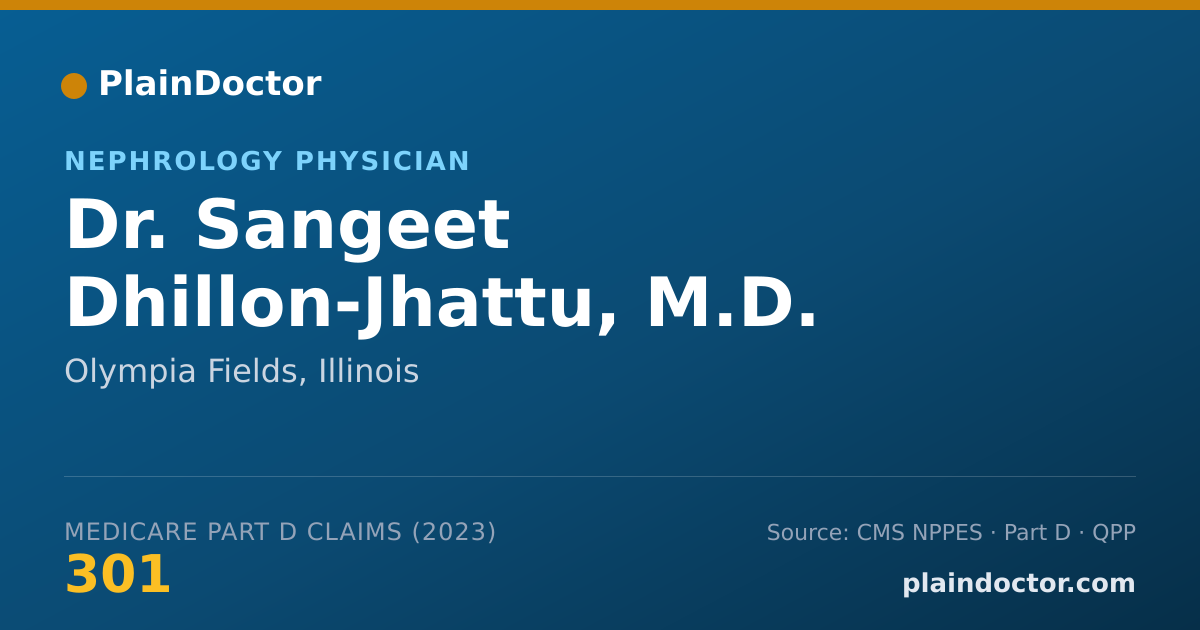 Shareable card for Sangeet Dhillon-Jhattu, M.D. - Nephrology Physician, Olympia Fields, IL