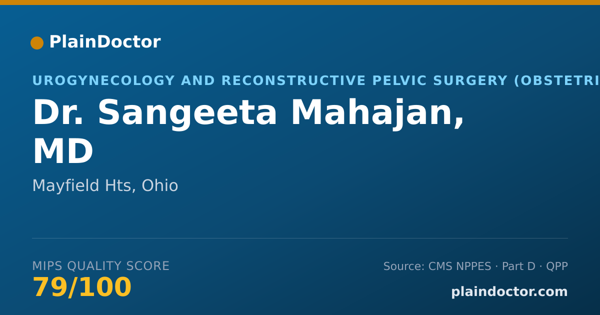 Shareable card for Sangeeta Mahajan, MD - Urogynecology and Reconstructive Pelvic Surgery (Obstetrics & Gynecology) Physician, Mayfield Hts, OH
