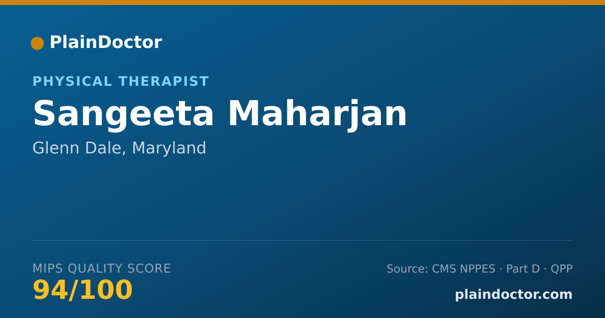 Shareable card for Sangeeta Maharjan - Physical Therapist, Glenn Dale, MD
