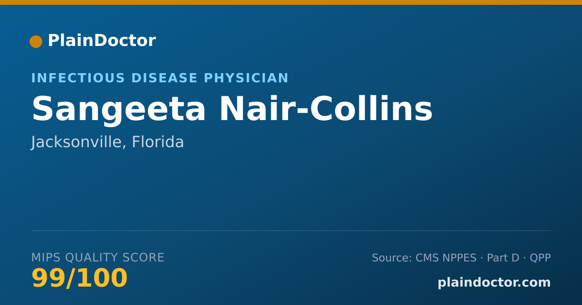Shareable card for Sangeeta Nair-Collins - Infectious Disease Physician, Jacksonville, FL