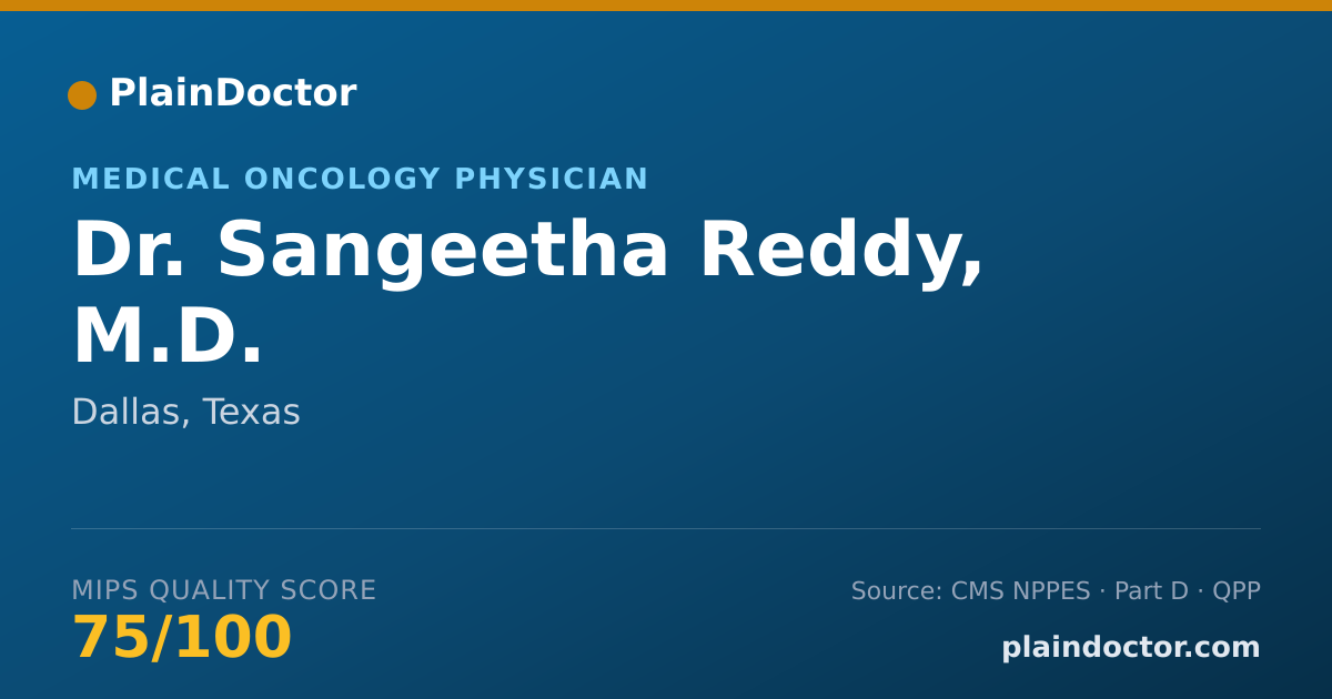 Shareable card for Sangeetha Reddy, M.D. - Internal Medicine Physician, Dallas, TX