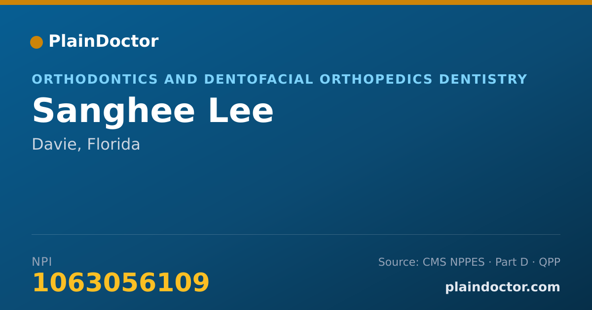 Shareable card for Sanghee Lee - Orthodontics and Dentofacial Orthopedics Dentistry, Davie, FL