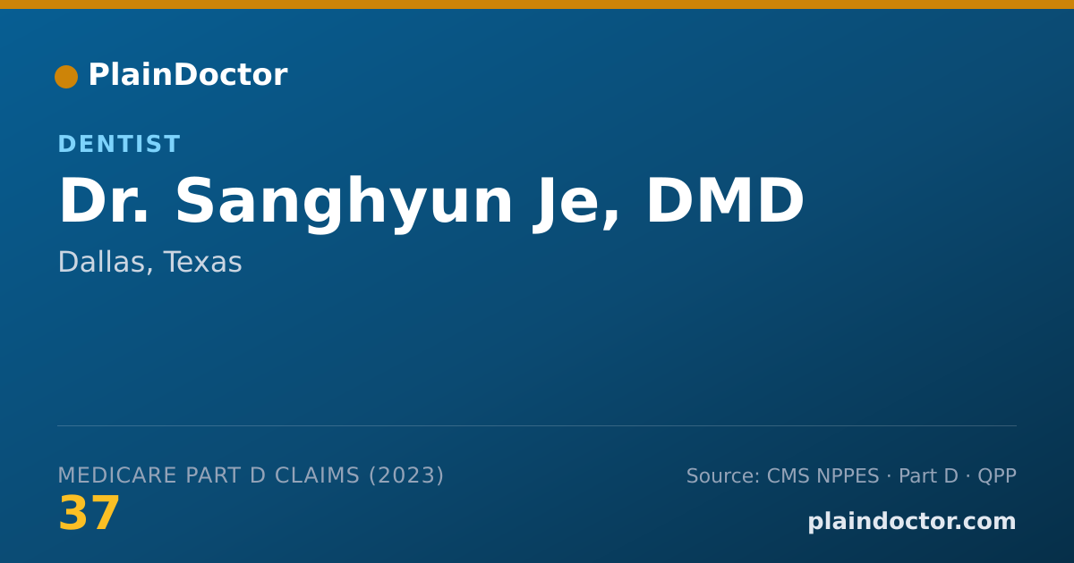 Shareable card for Sanghyun Je, DMD - Dentist, Dallas, TX