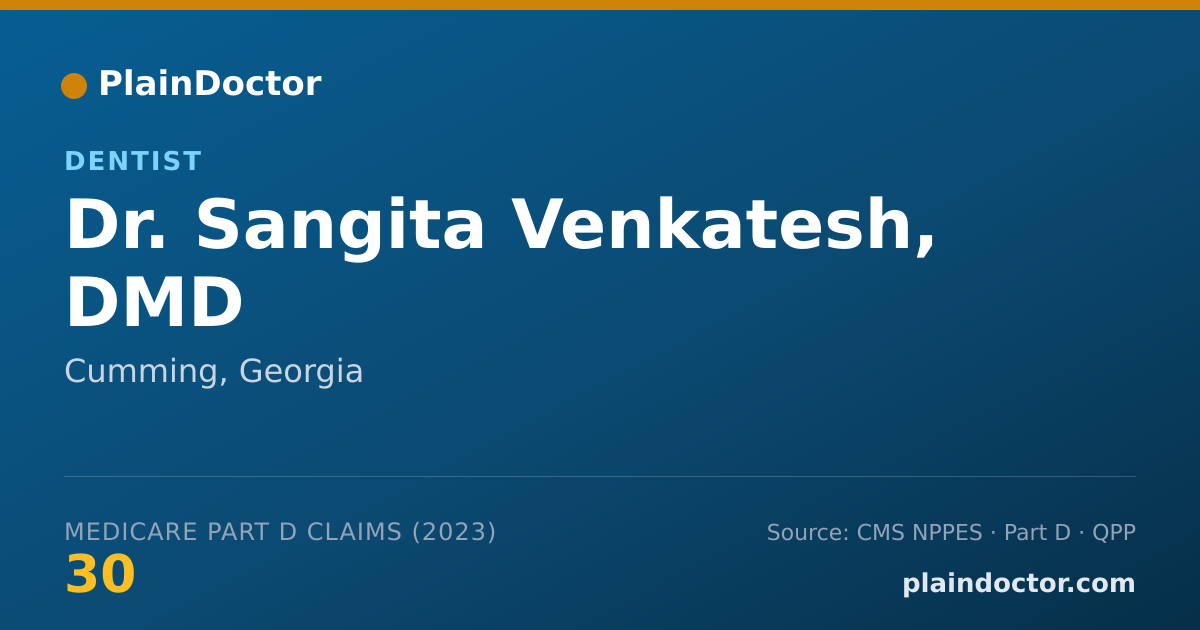 Shareable card for Sangita Venkatesh, DMD - Dentist, Cumming, GA