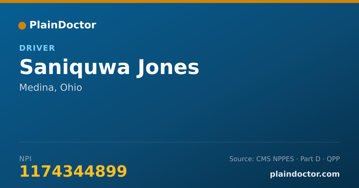 Shareable card for Saniquwa Jones - Driver, Medina, OH