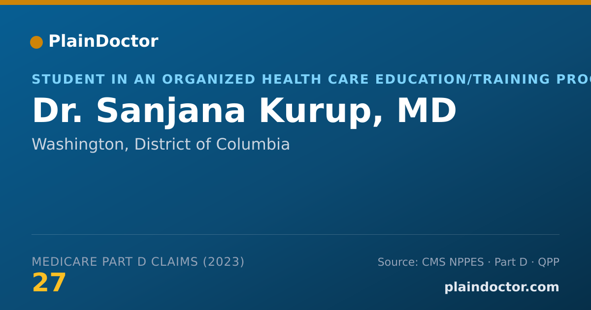Shareable card for Sanjana Kurup, MD - Student in an Organized Health Care Education/Training Program, Washington, DC