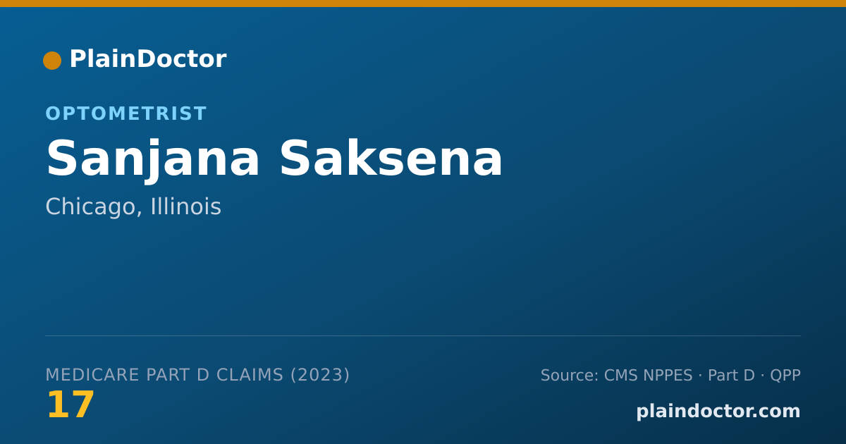 Shareable card for Sanjana Saksena - Optometrist, Chicago, IL