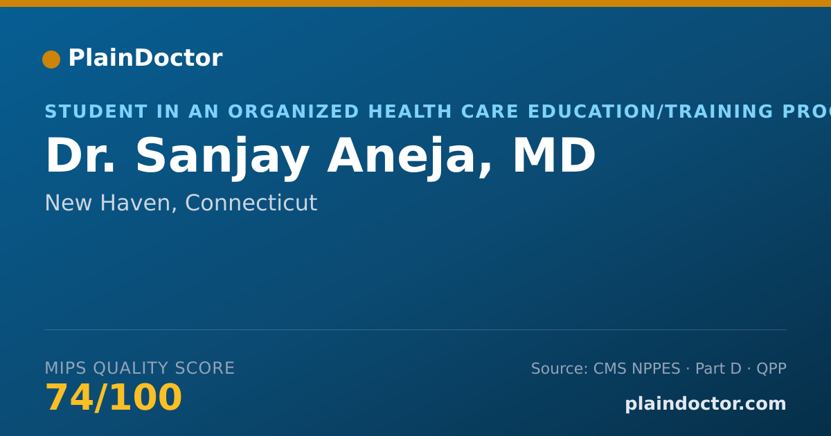 Shareable card for Sanjay Aneja, MD - Student in an Organized Health Care Education/Training Program, New Haven, CT