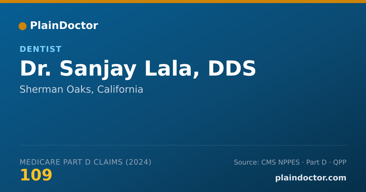 Shareable card for Sanjay Lala, DDS - Dentist, Sherman Oaks, CA