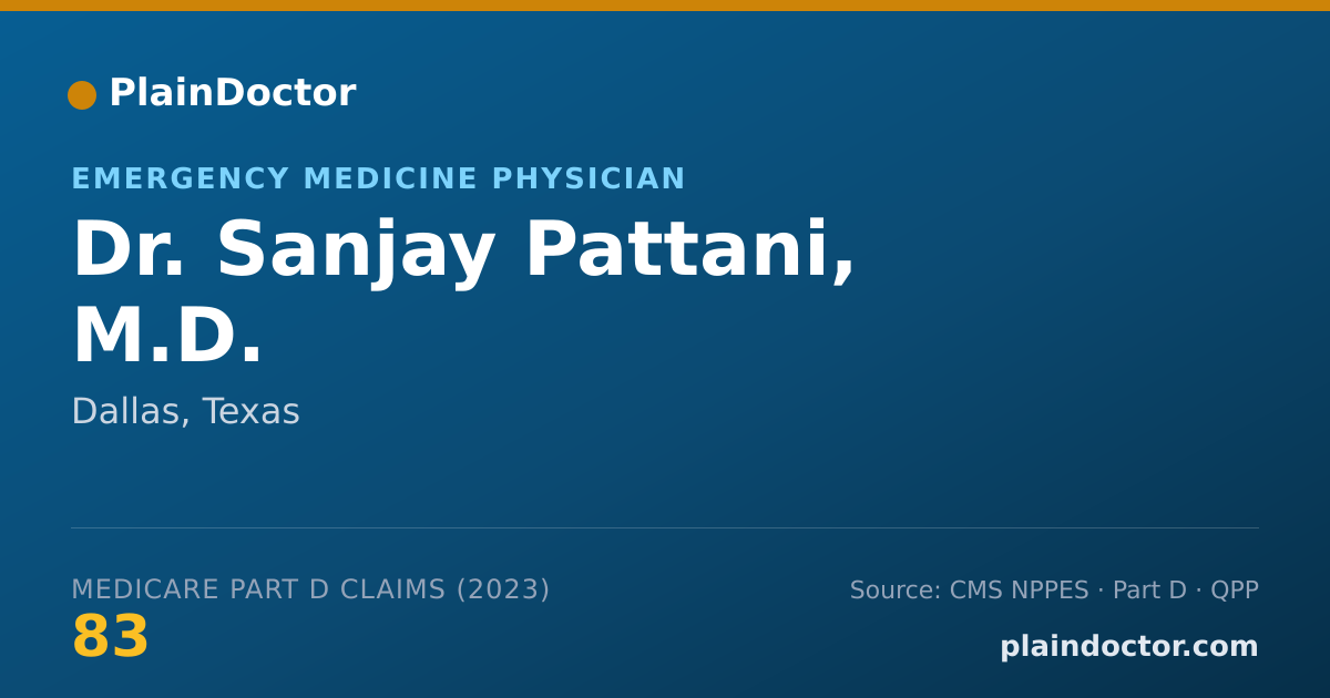 Shareable card for Sanjay Pattani, M.D. - Emergency Medicine Physician, Dallas, TX