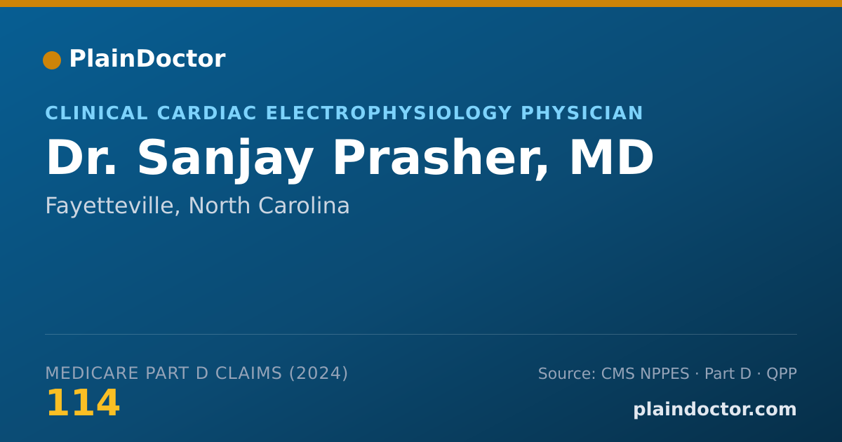 Shareable card for Sanjay Prasher, MD - Clinical Cardiac Electrophysiology Physician, Fayetteville, NC