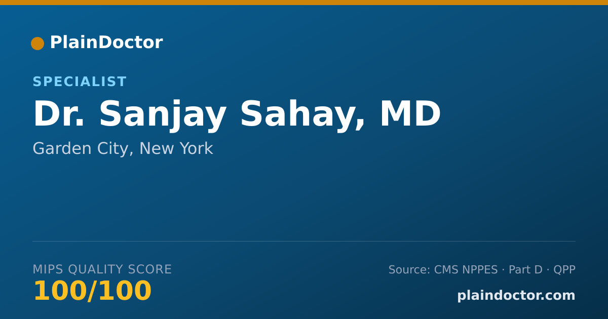 Shareable card for Sanjay Sahay, MD - Specialist, Garden City, NY