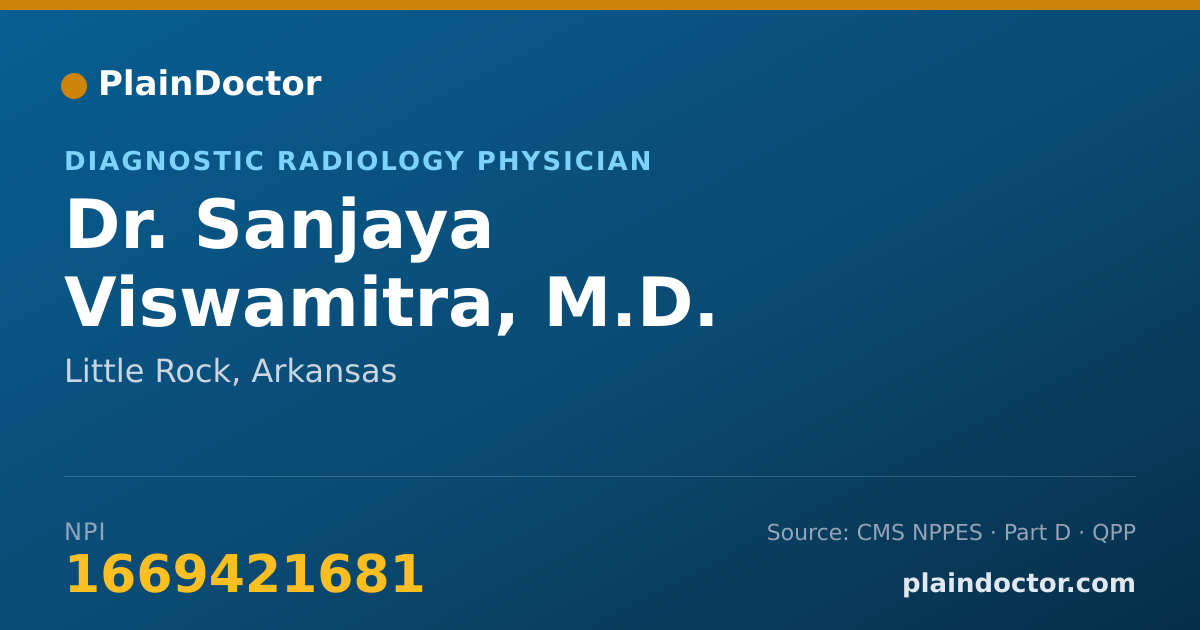 Shareable card for Sanjaya Viswamitra, M.D. - Diagnostic Radiology Physician, Little Rock, AR
